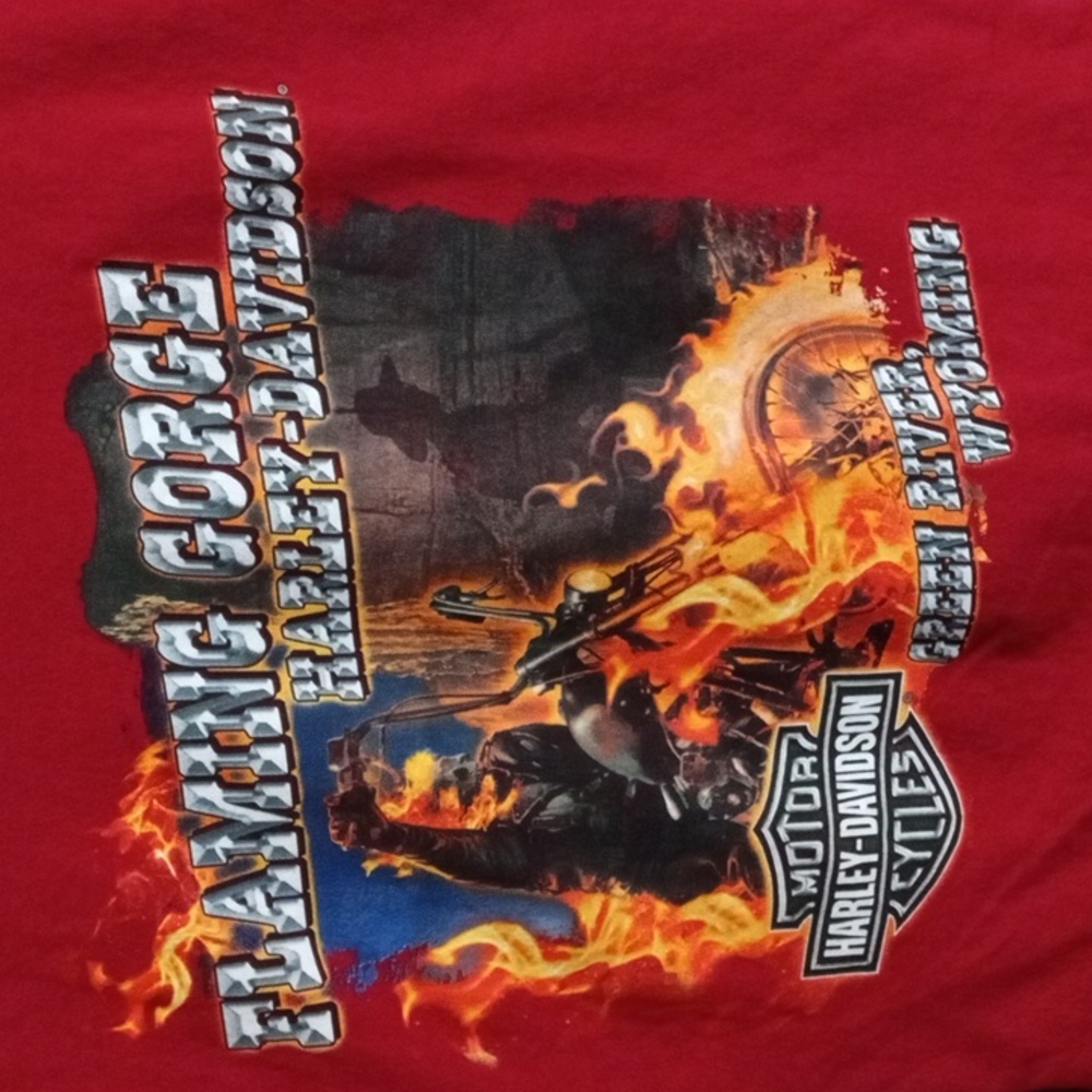 Harley-Davidson Red Long Sleeve Tee Mens Large - Picture 3 of 6